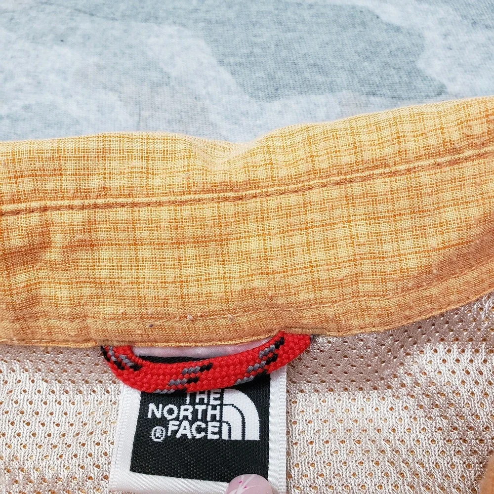The North Face Shirt Mens Large Orange Pockets Short Sleeve‎ Button Up